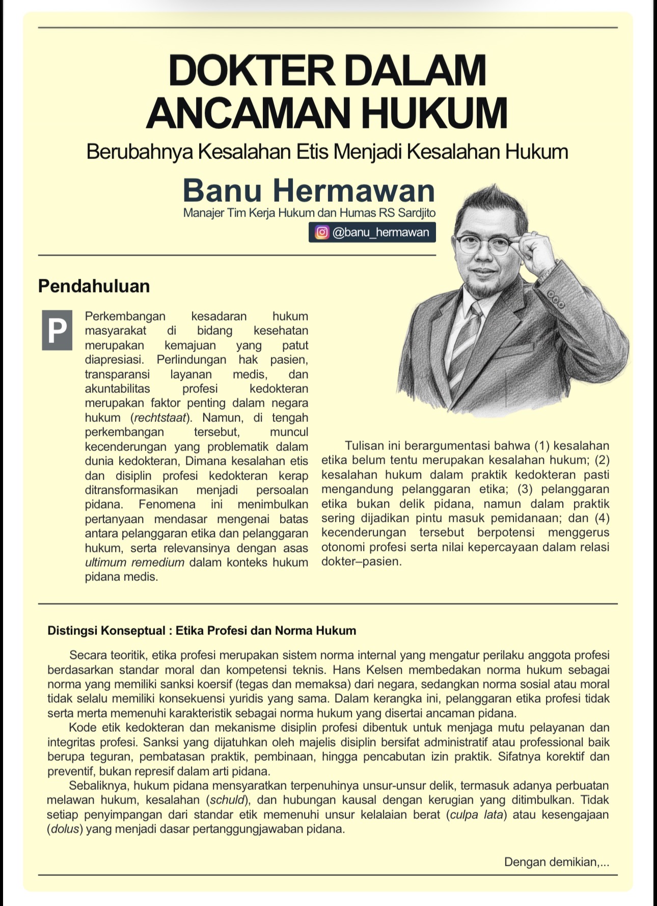 DOKTER DALAM ANCAMAN HUKUM